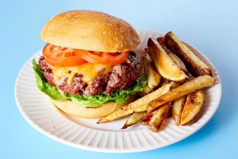 Beef Burgers With Oven Chips