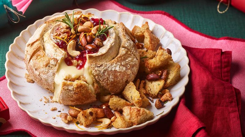 Cranberry Baked Camembert With Rustic Bread