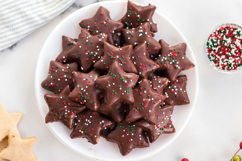 Chocolate-Dipped Shortbread Stars