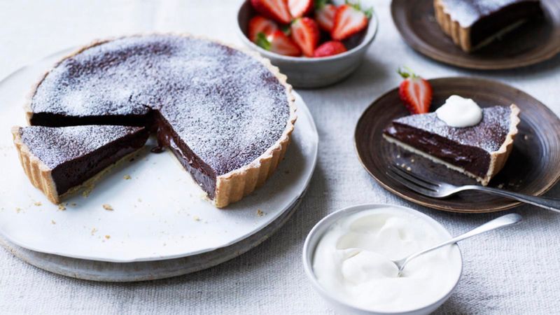 Baked Chocolate Tart With Melting Centre