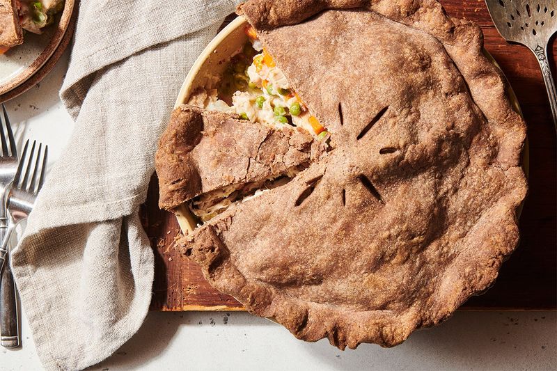 Creamy Chicken And Vegetable Pie With Wholegrain Crust