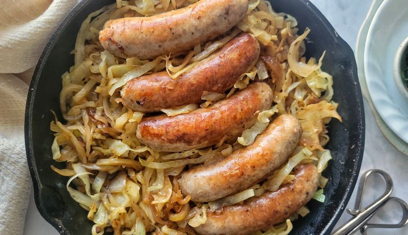 Pork Bangers With Buttered Cabbage