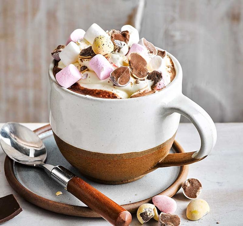 Hot Chocolate With Cream and Marshmallows