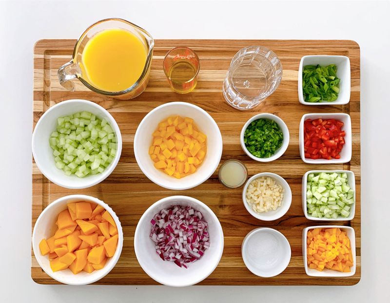Prep Ingredients In Advance To Avoid Counter Clutter