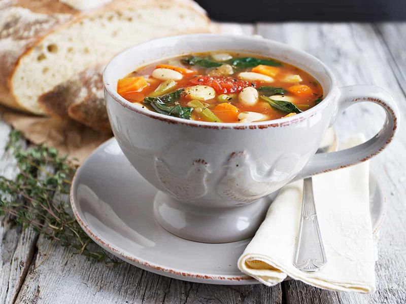 Vegetable Soup With Crusty Bread