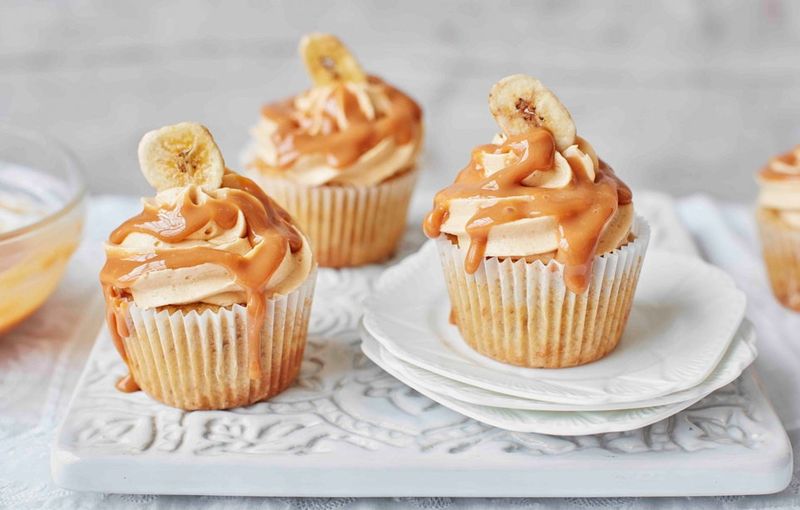 Salted Caramel Banana Cupcakes