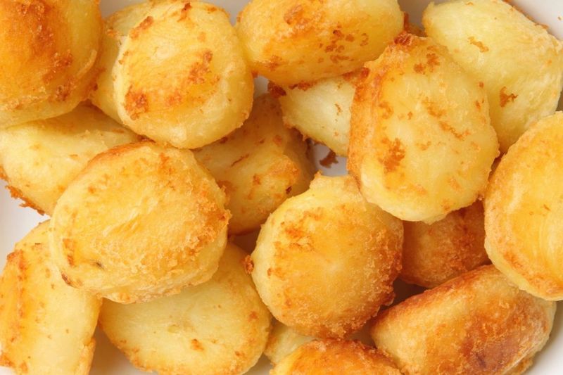 Roast Potatoes Prepared And Parboiled In Advance