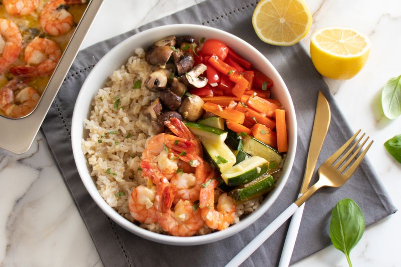 Garlic Prawn Rice Bowl