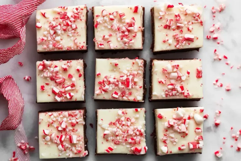 Peppermint Fudge Squares