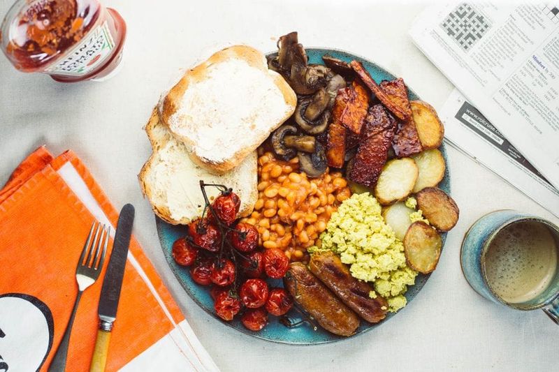 Vegan Full English With Tofu Scramble
