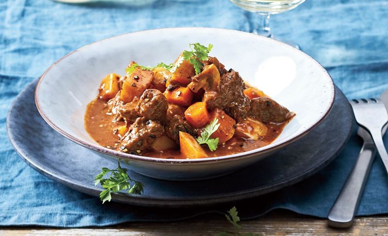 Slow-Cooked Beef Stew With Root Vegetables
