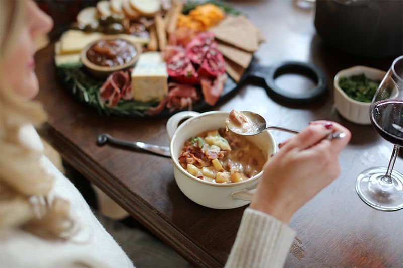 Rustic Bread Cheese Board And Warming Soup