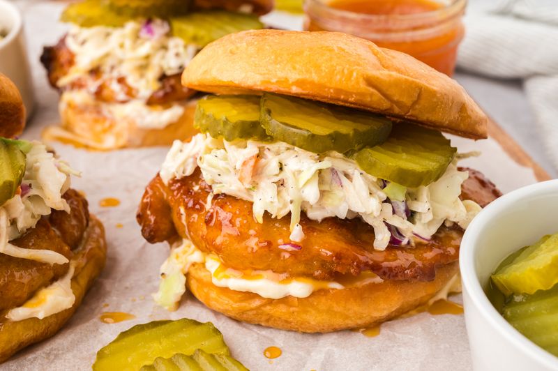 Hot Honey Fried Chicken Sandwiches