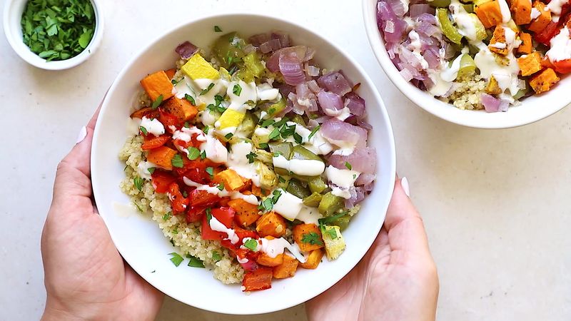 Quinoa And Roasted Vegetable Bowls