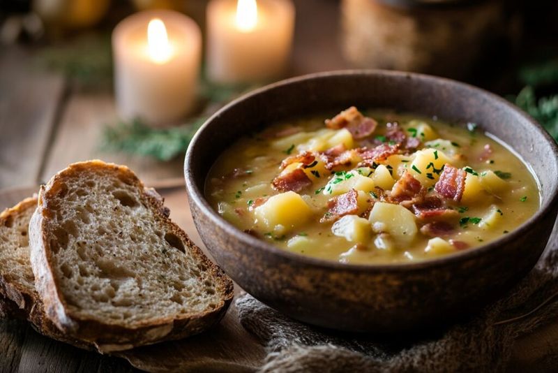 Irish Bacon, Cabbage And Potato Soup