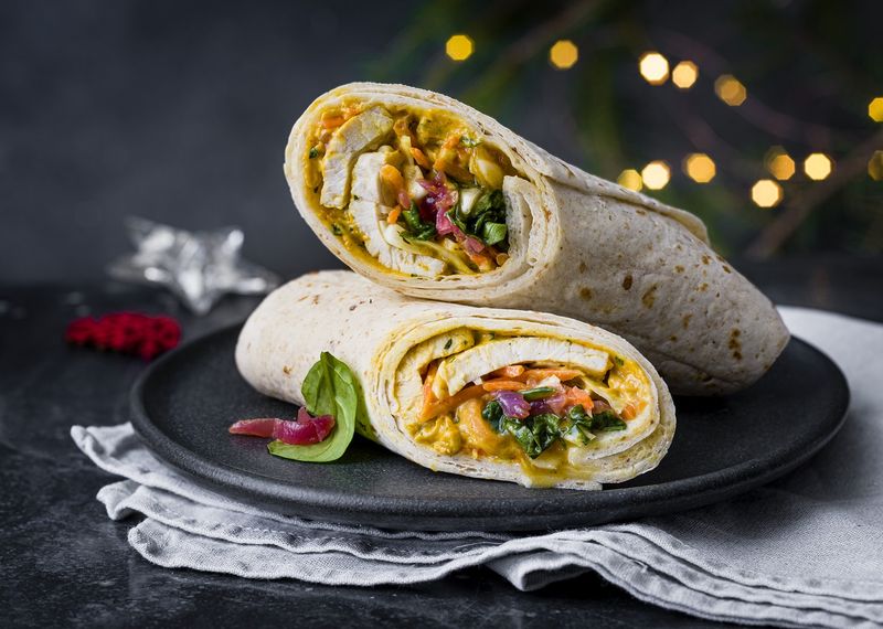 Turkey Curry Wrap With Mango Chutney