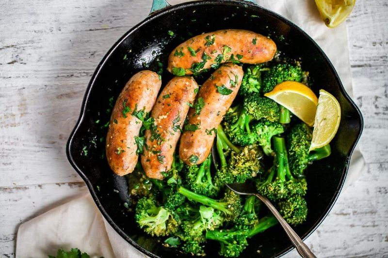 Cumberland Sausages With Steamed Green Veg