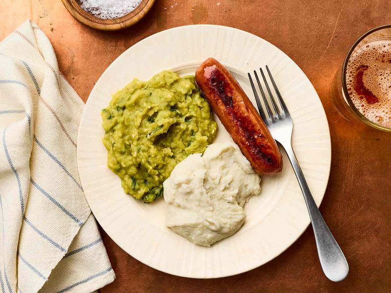 Sausages With Mushy Peas