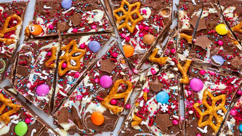 Melted Chocolate Bark With Sprinkles