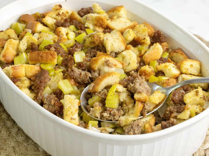 Sausage Meat Stuffing Ready For Baking