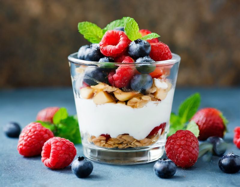 Greek Yoghurt And Berry Parfaits