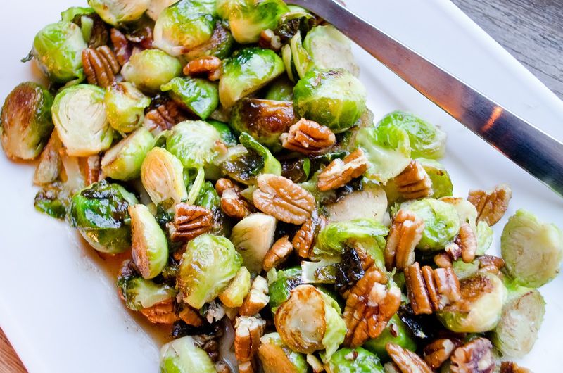 Maple-Roasted Brussels Sprouts With Pecans