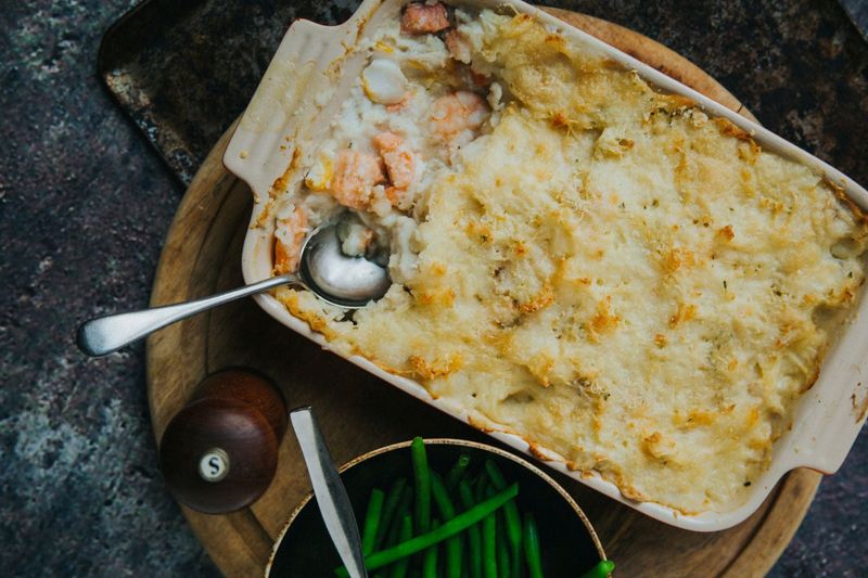 Baked Fish Pie With Creamy Mash Topping