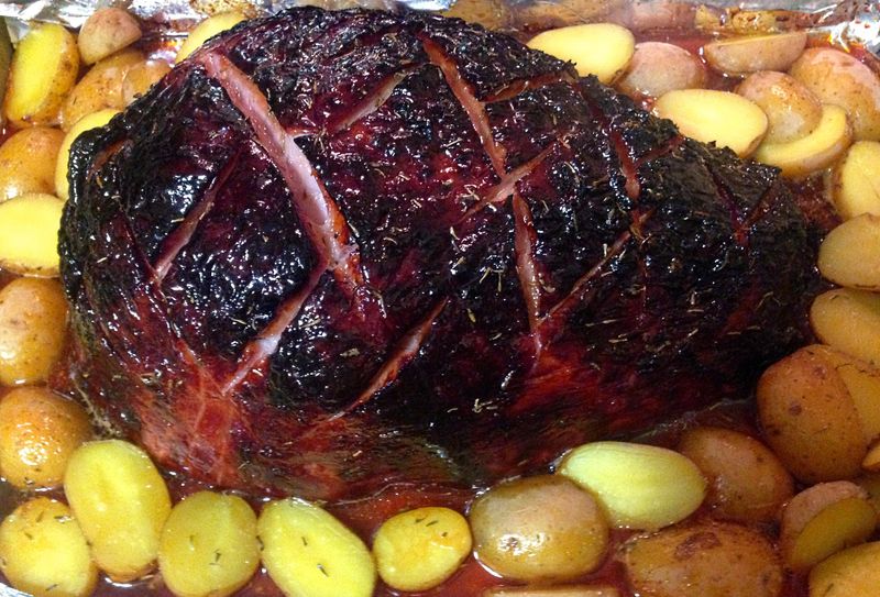 Honey-Glazed Ham And Root Veggies