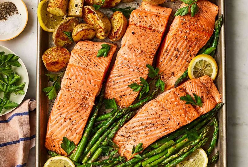 Roast Salmon With New Potatoes