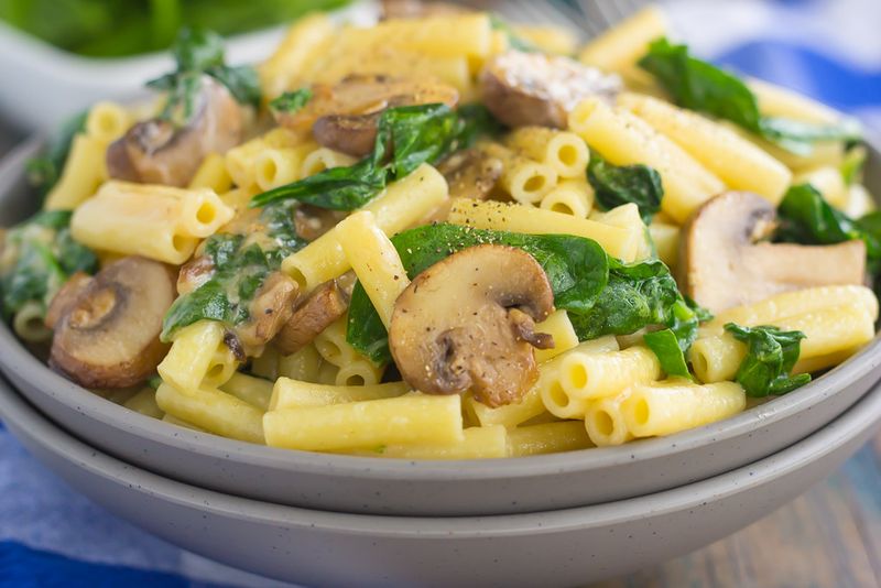 Mushroom And Spinach Pasta Bake