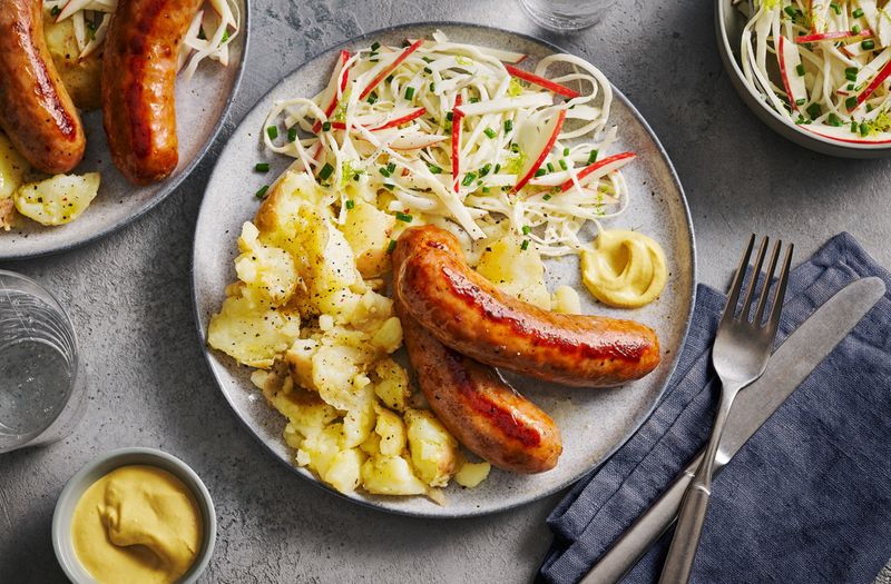 Sausages With Coleslaw