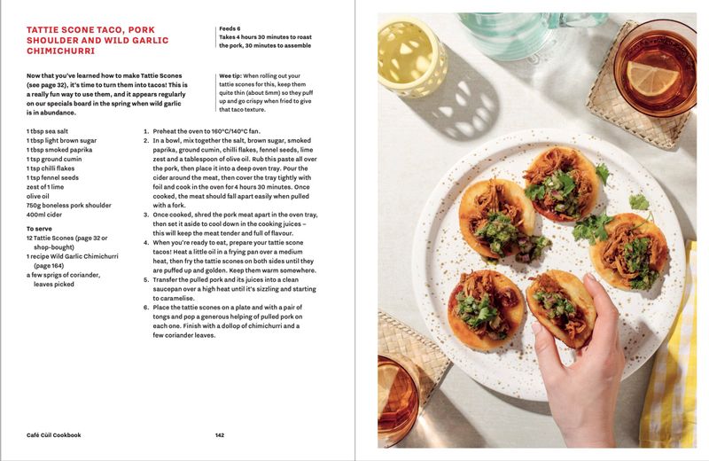 Tattie Scone Tacos With Pork Shoulder And Wild Garlic Chimichurri