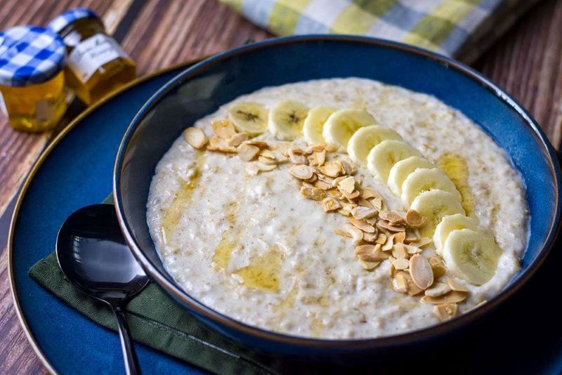 Slice Over Porridge With Honey
