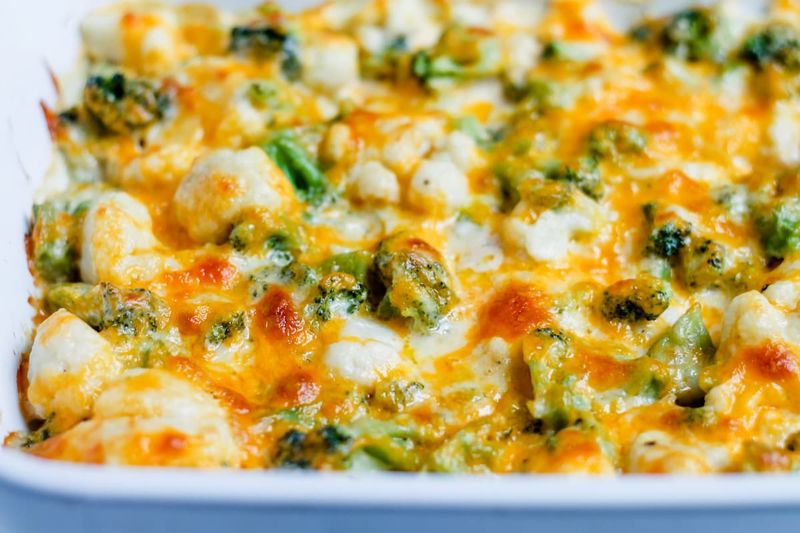 Broccoli, Cauliflower, And Cheddar Casserole