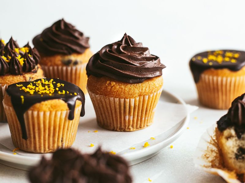 Chocolate Orange Cupcakes With Ganache Frosting