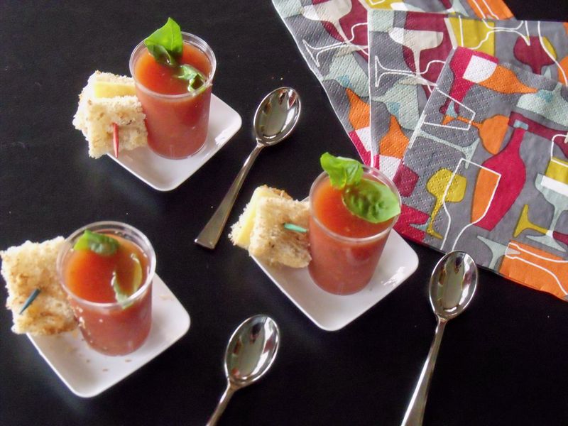 Roasted Red Pepper And Tomato Soup Shots