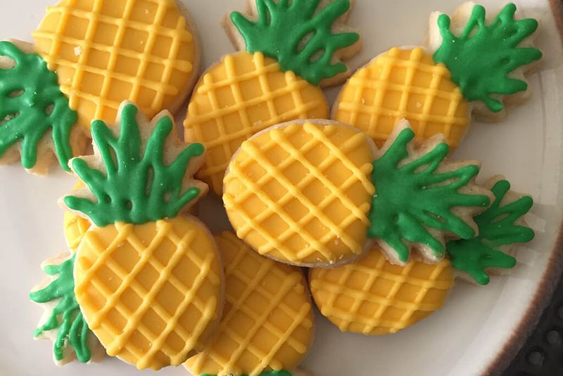 Pineapple Shaped Sugar Cookies