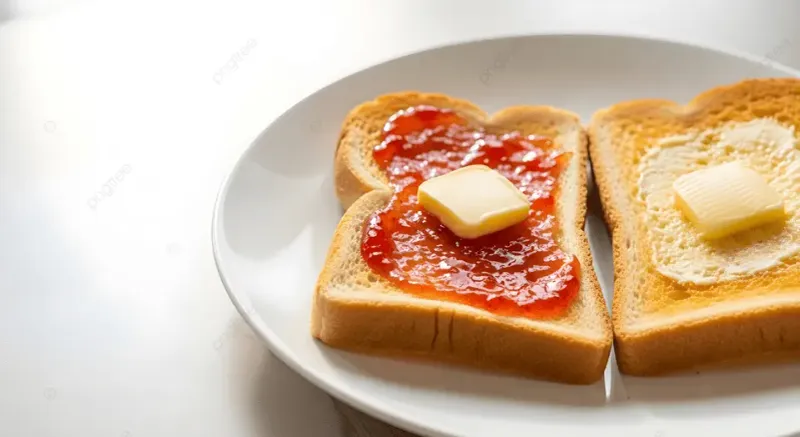 White Toast With Jam