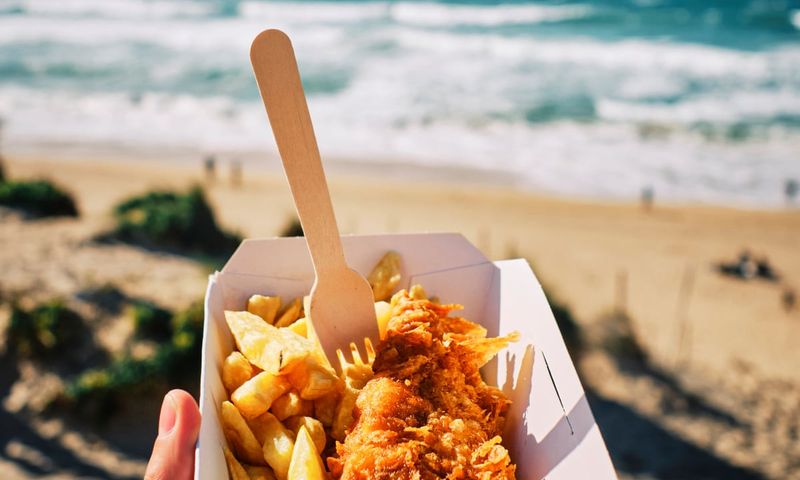 Fish And Chips By The Seaside