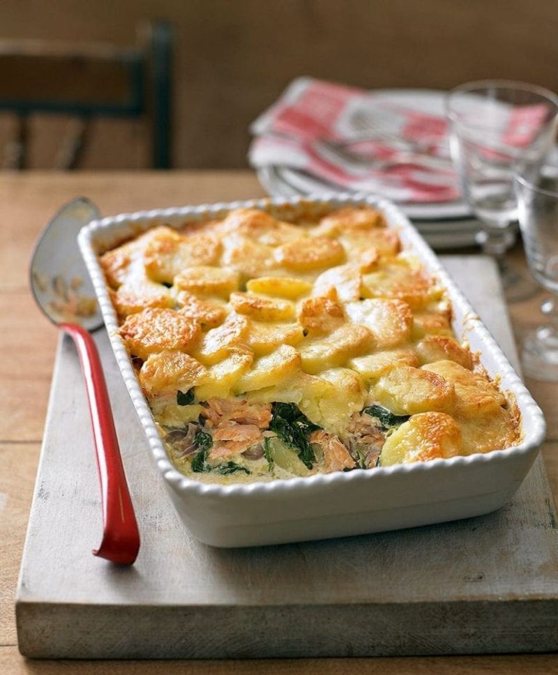 Smoked Salmon And Potato Layer Bake