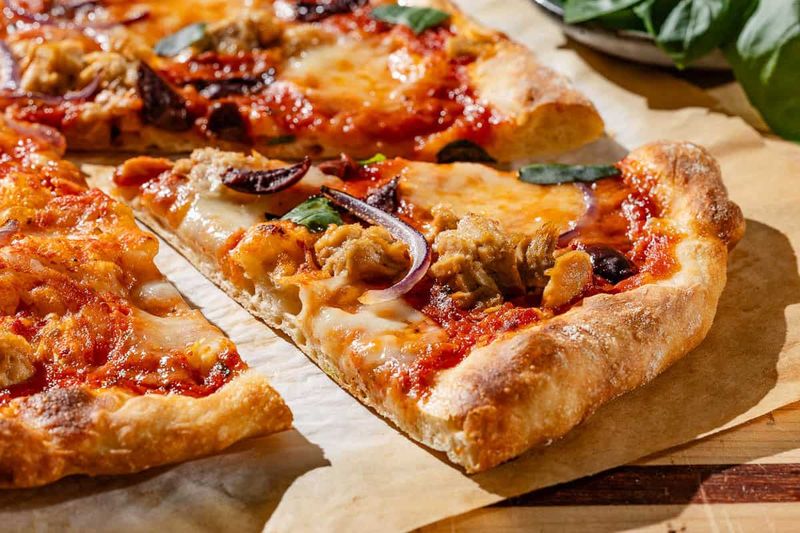 Tuna And Olive Flatbread Pizza