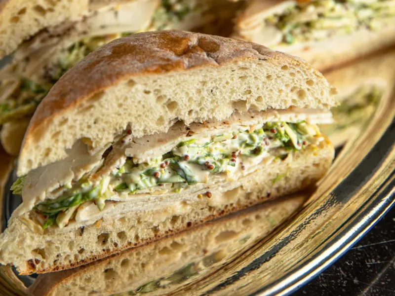 Brussels Sprout Slaw And Bacon Sandwich