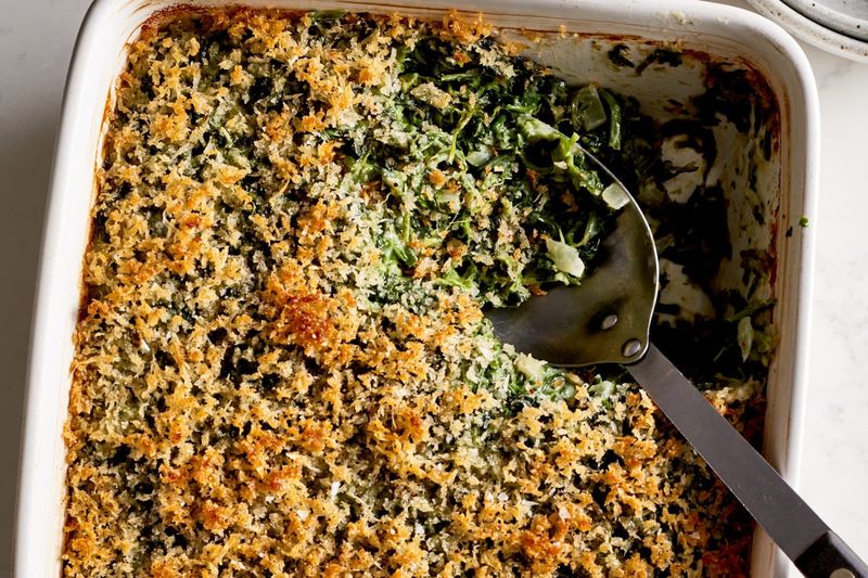 Creamy Mushroom And Spinach Gratin