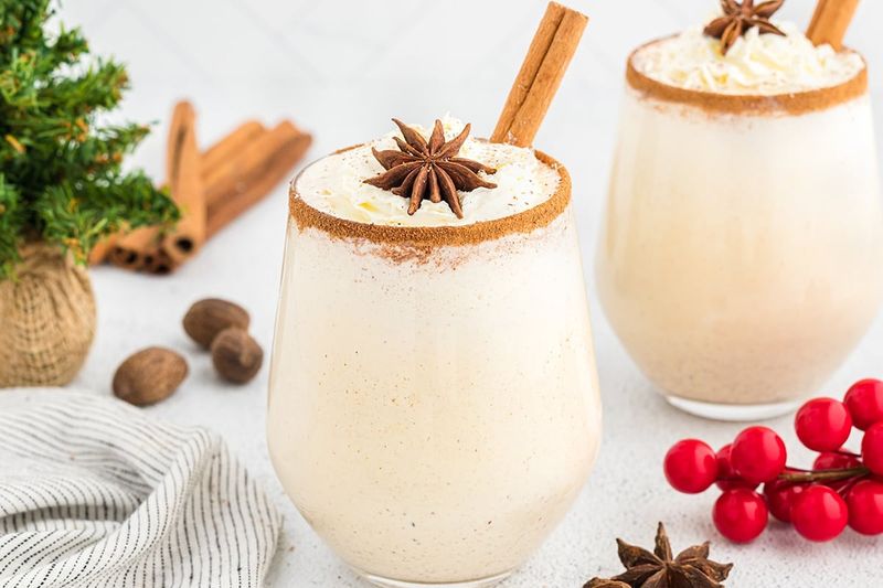 Spiced Eggnog With Nutmeg And Cinnamon