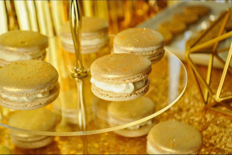 Macarons With Gold Dust Decoration