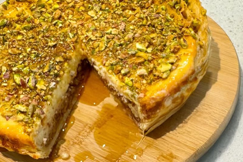 Pistachio Baklava Cheesecake