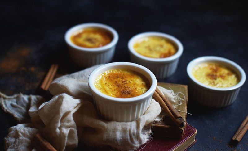 Eggnog Baked Custard With Nutmeg