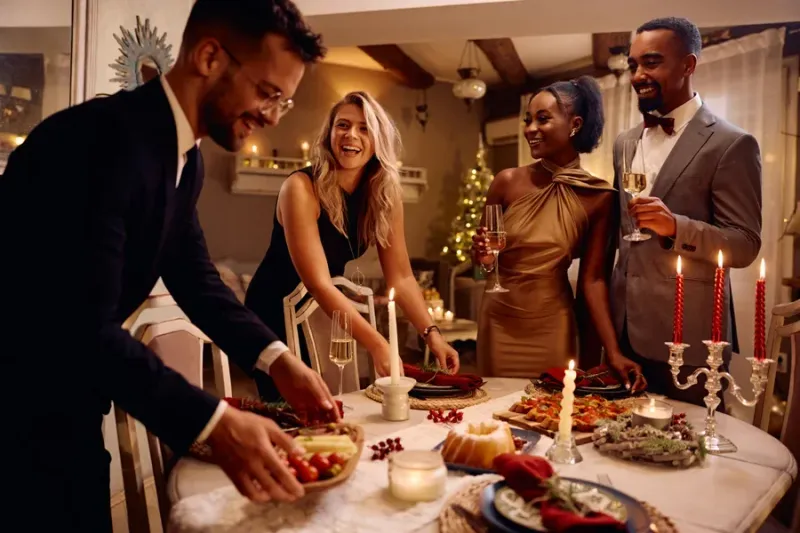 Wearing Formal Christmas Dinner Outfits At Home