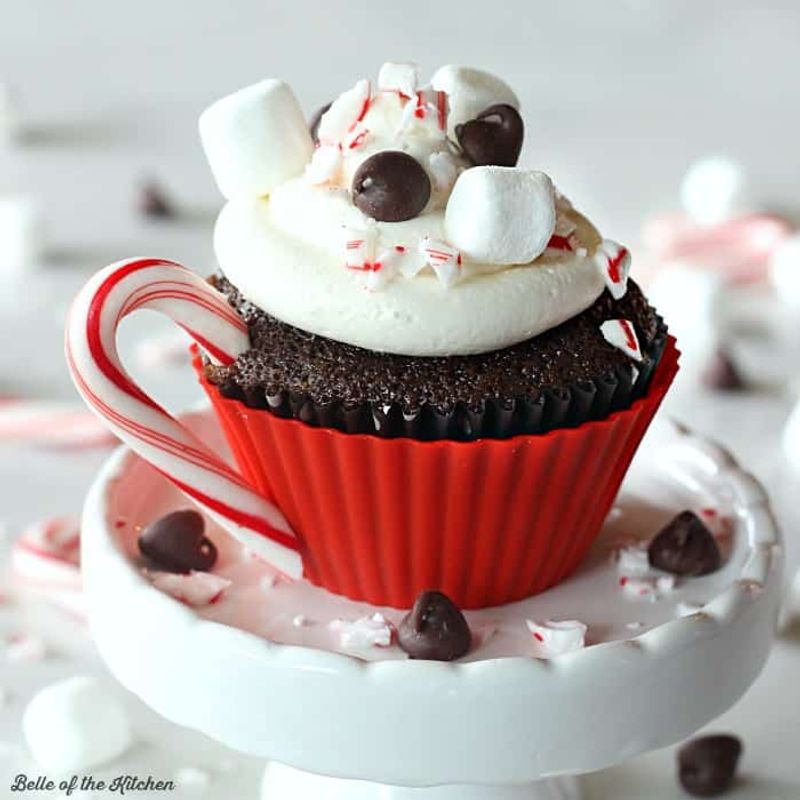 Hot Chocolate Cupcakes With Marshmallow Frosting