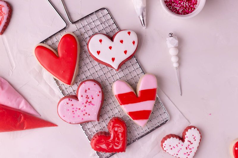 Heart-Shaped Sugar Cookies With Royal Icing